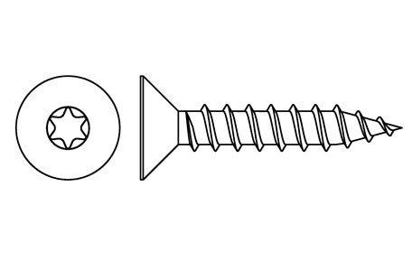 DIN 7505-A - Tornillo rosca madera, TORX