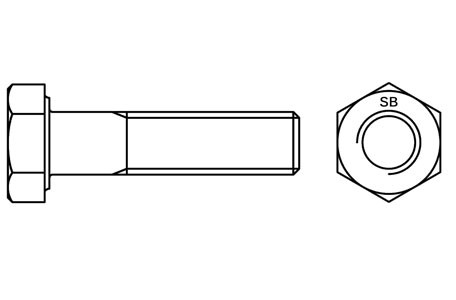 SB EN15048 ISO 4014  - Structural bolt, partial thread + nut