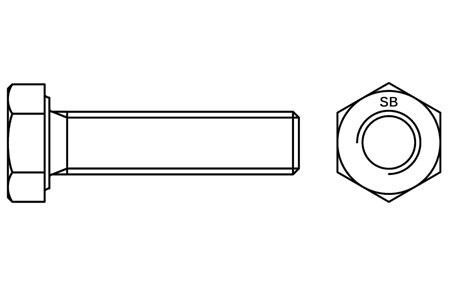 SB EN15048 ISO 4017  - Structural bolt + nut